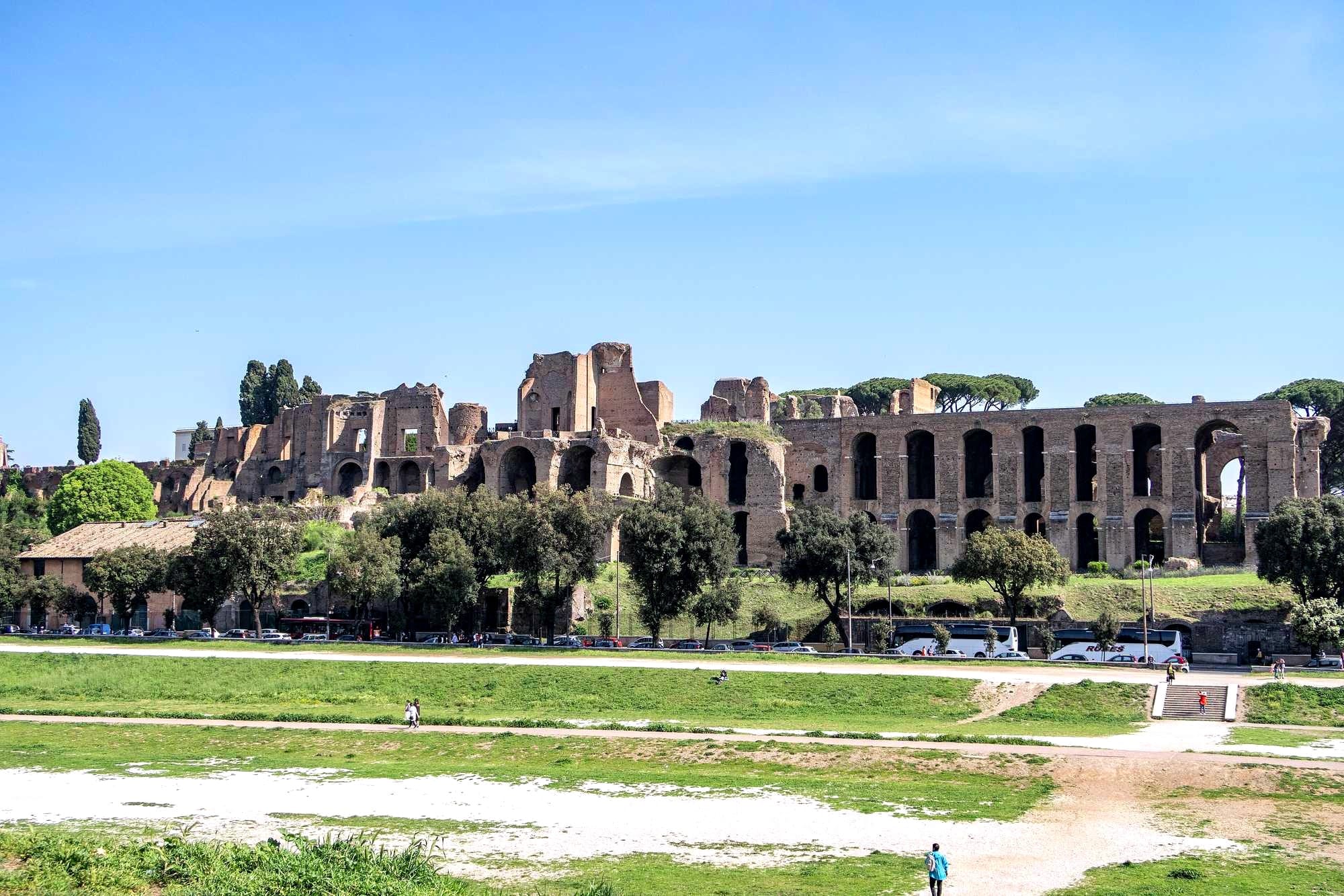 View of the Palatine Hill from across the Circus Maximus