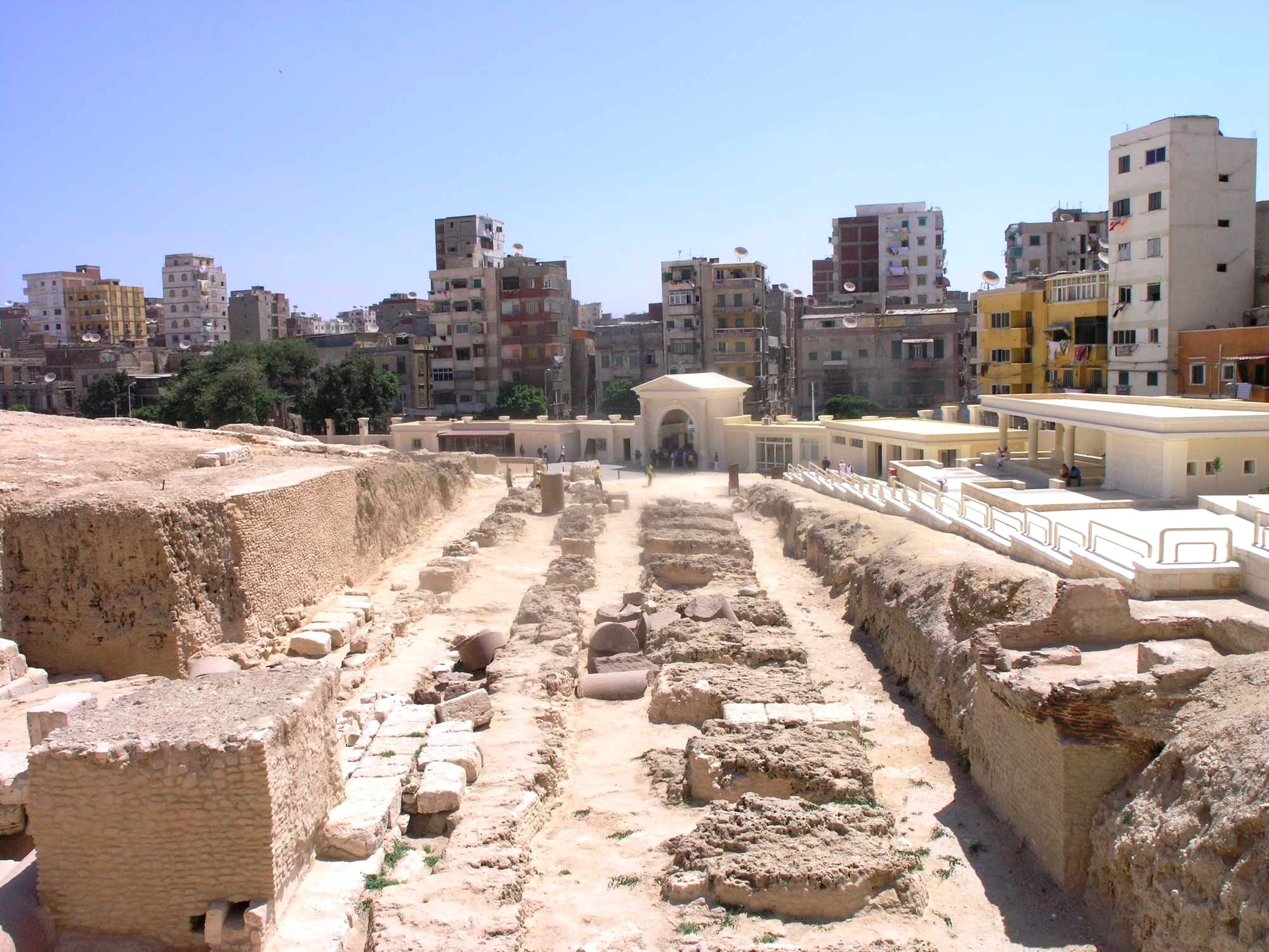 Alexandria - View of ruins of the Serapeum from Pompey's Pillar.