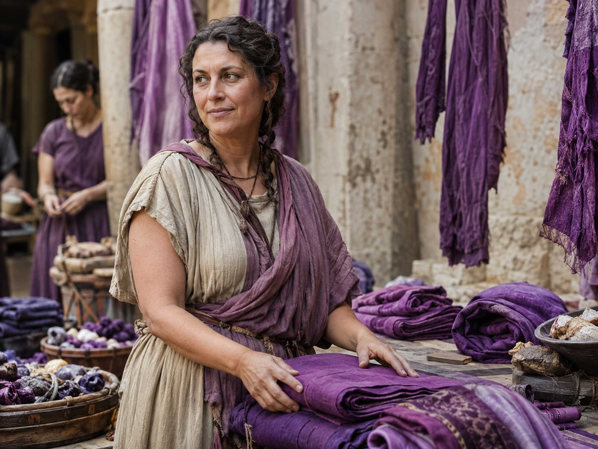 A possible representation of Veturia Flora, a purpurarii, a purple textile trader.