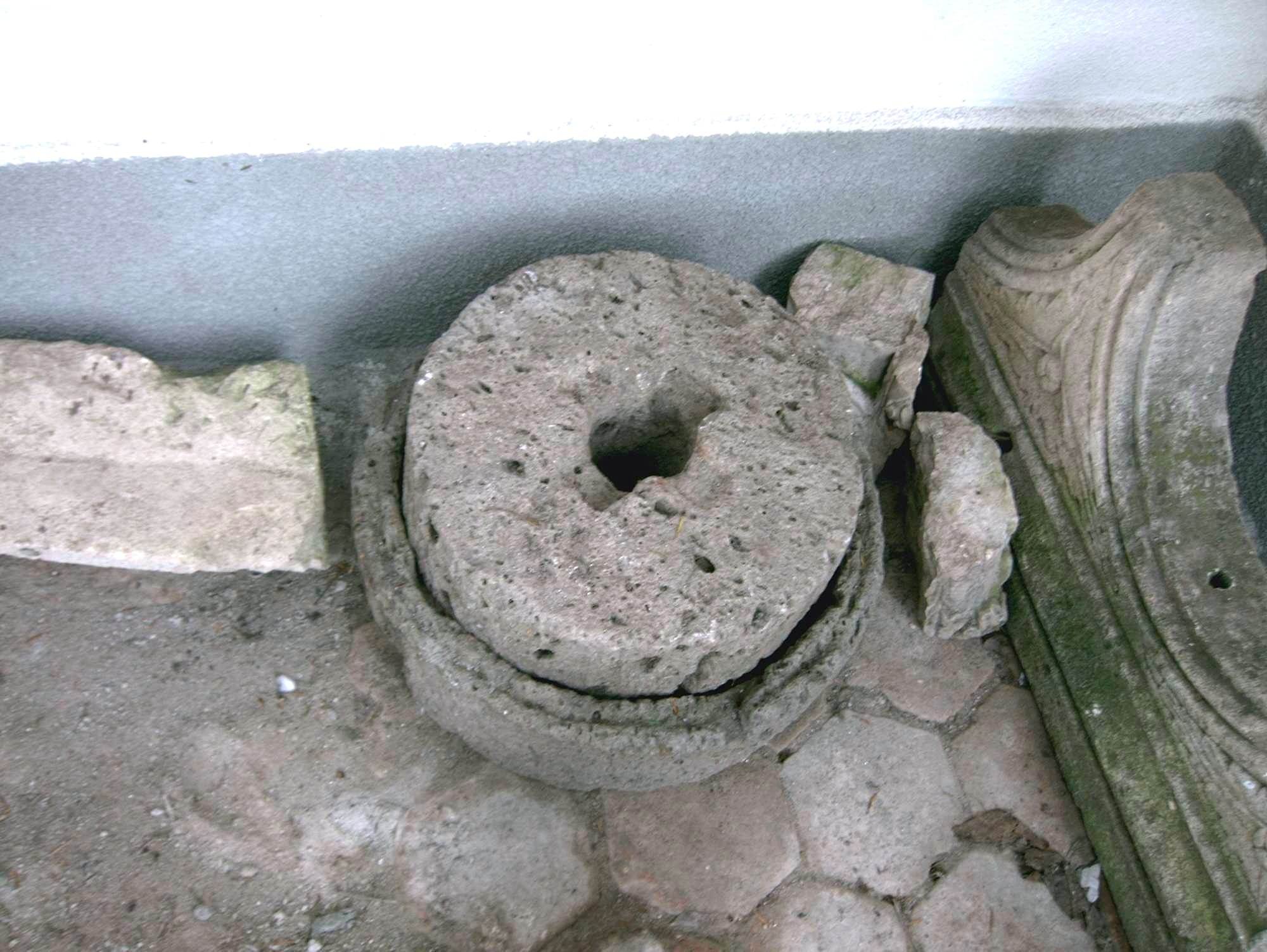 Roman quern (hand mill) found in Sâncrai, Alba (now Aiud), Romania.