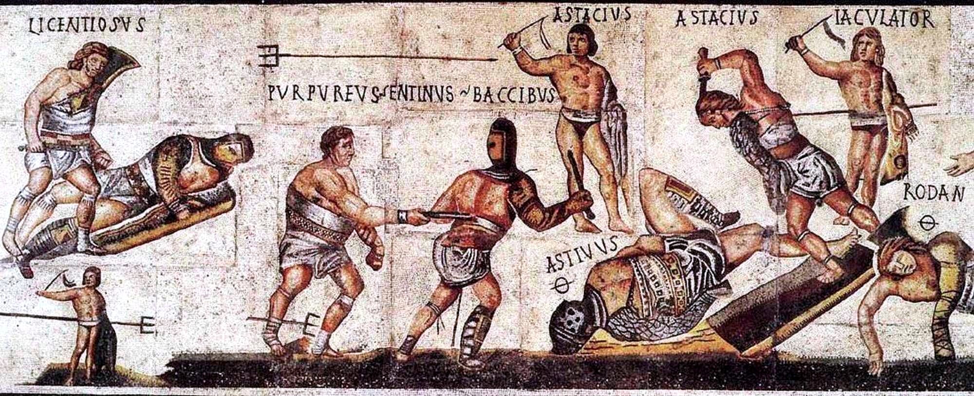 Villa Borghese gladiator mosaic 