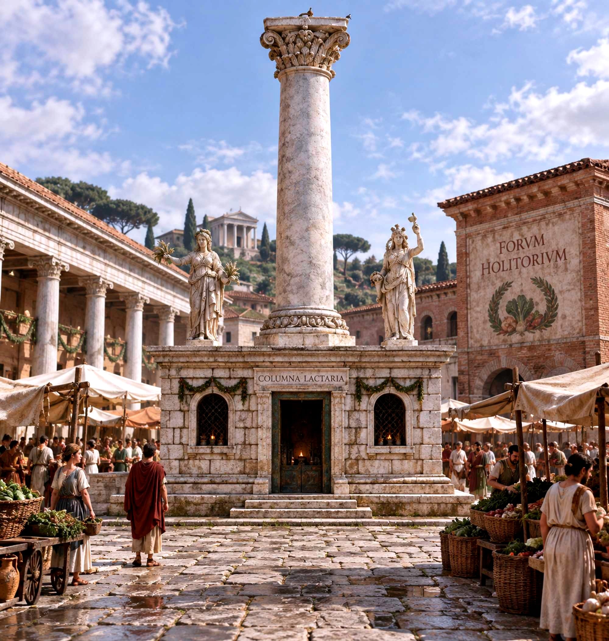 A possible representation of the Columna Lactaria in the Forum Holitorium