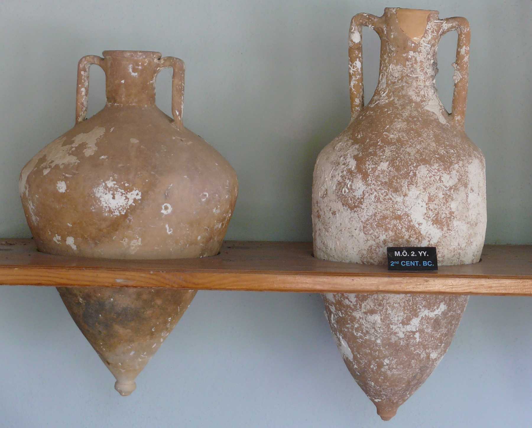 Koan (or Coan) Amphoras from Kos, kept at Bodrum Castle (Turkey), possibly used for storing Coan Wine