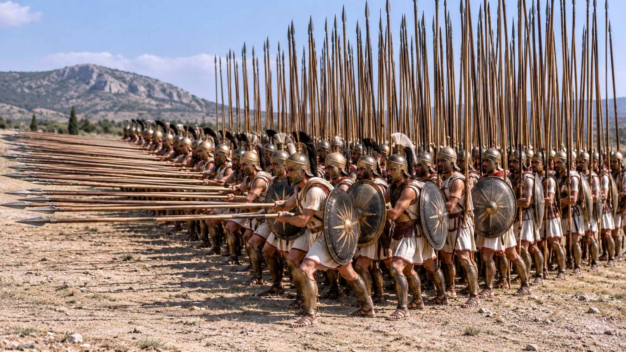 A possible representation of the Macedonian phalanx.