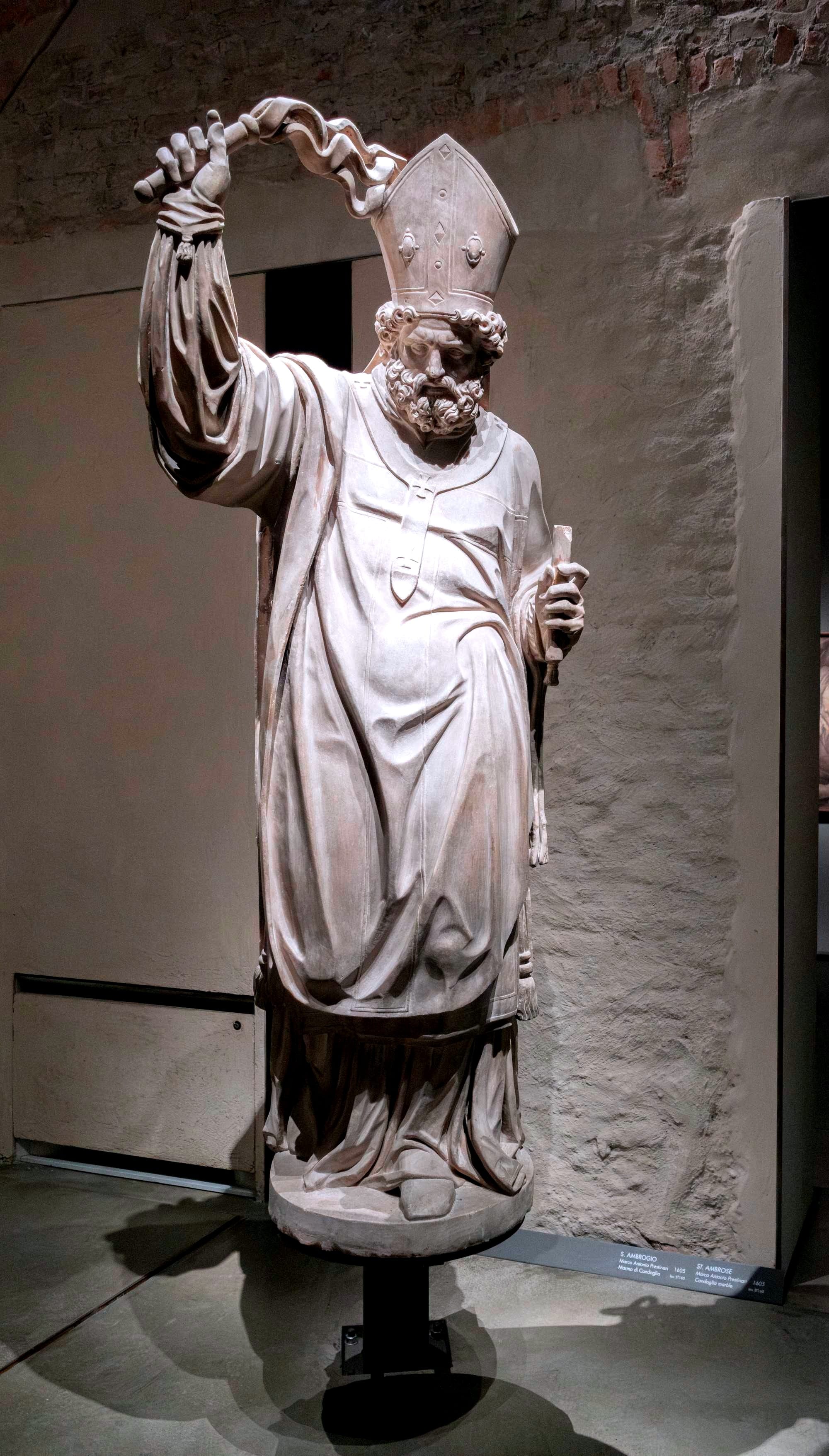  Statue of St. Ambrose by Marco Antonio Prestinari in the Museo del Duomo di Milano