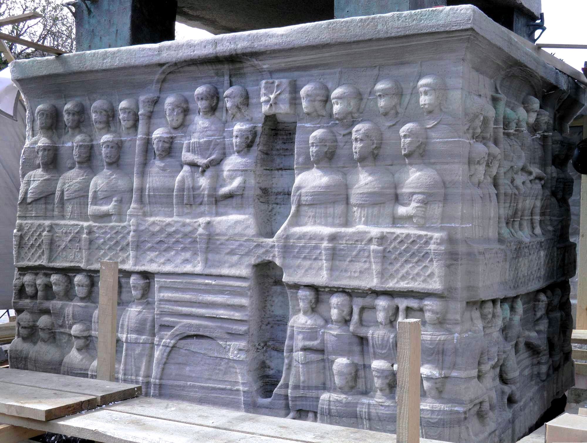 The Obelisk of Theodosius, details of the base of the Obelisk of Thutmose III, Hippodrome, Istanbul