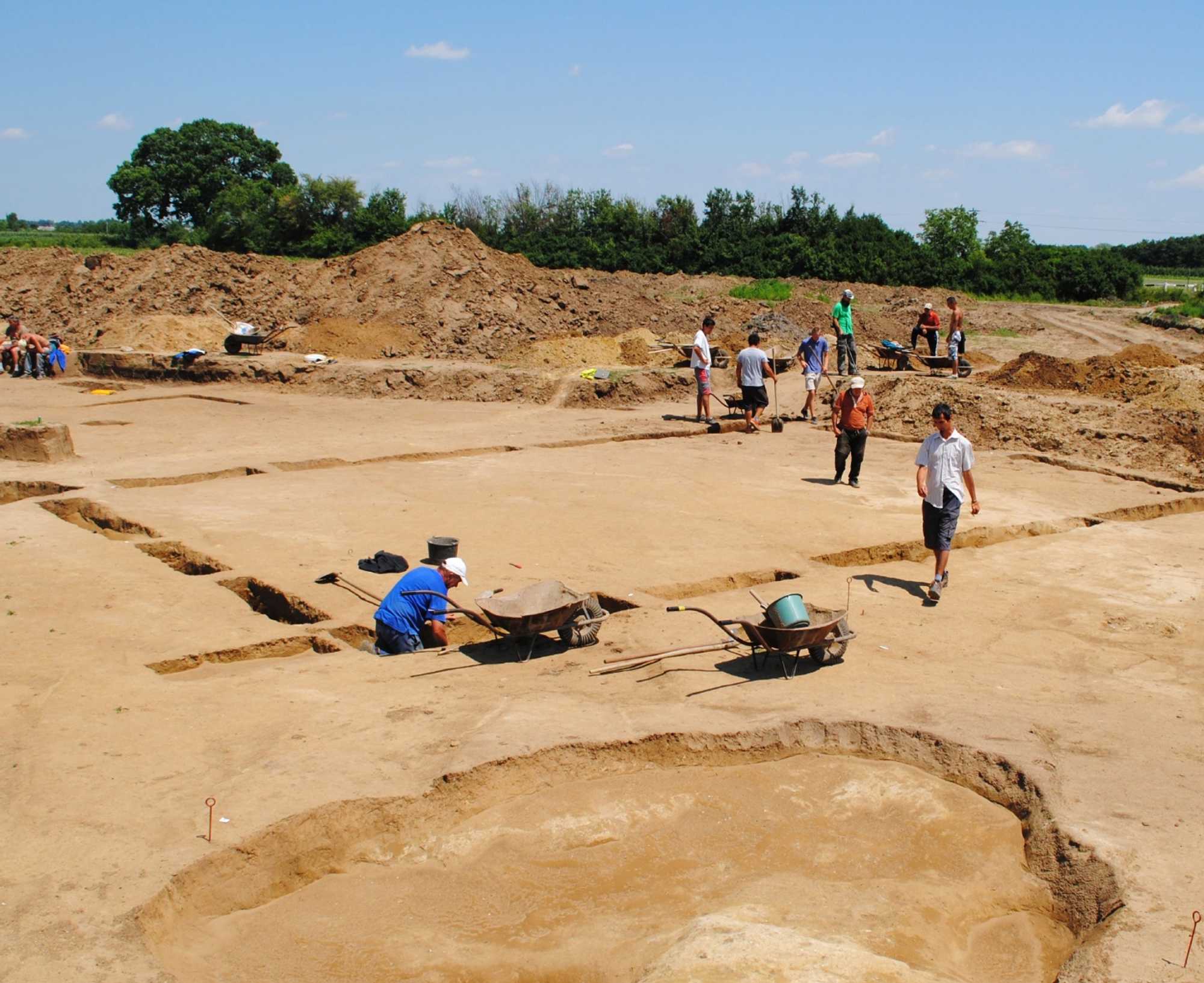 The excavation of the 6th-century cemetery at Szeleste in 2013