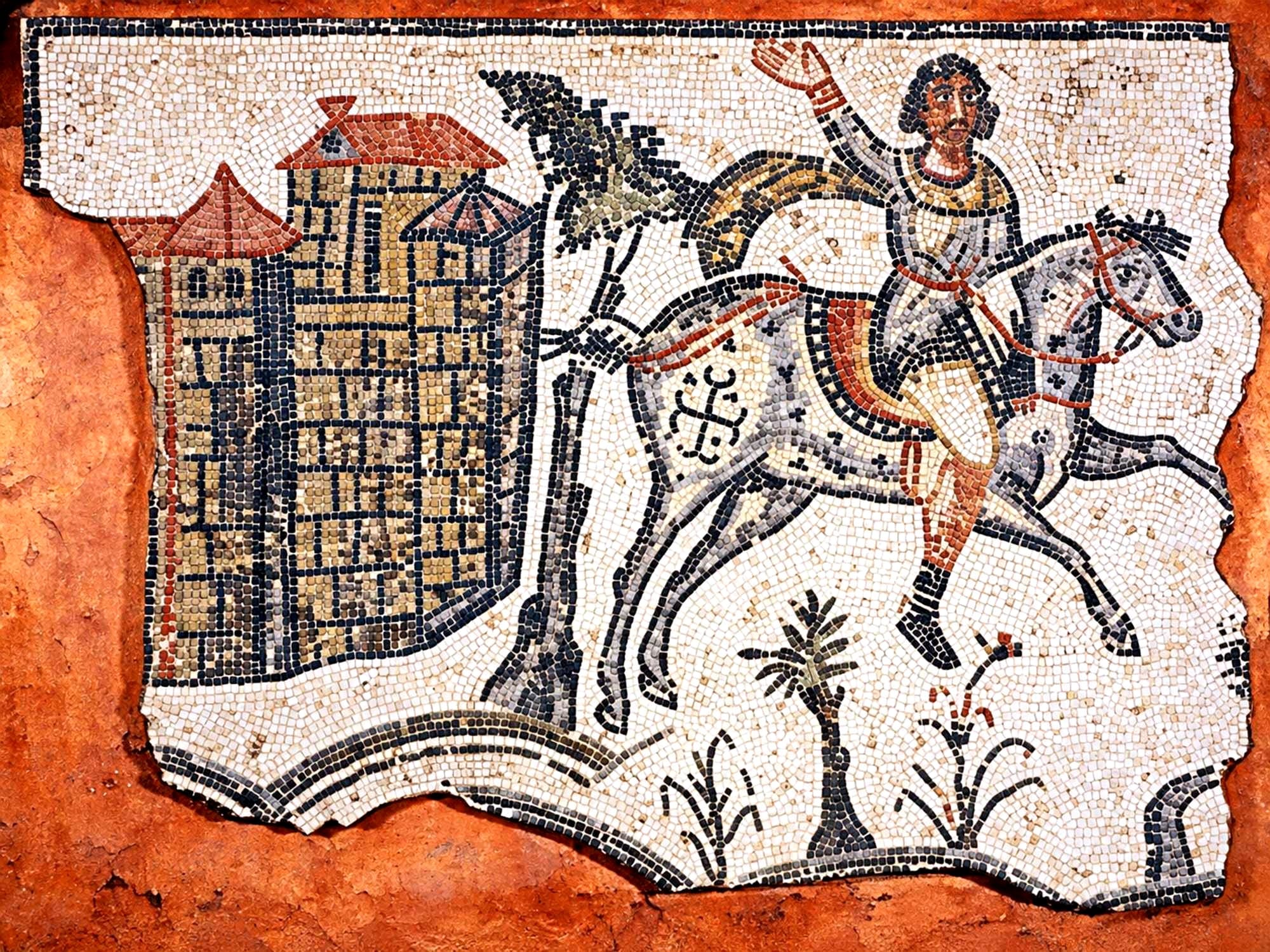 Vandal cavalryman, c. AD 500, from a mosaic pavement at Bordj Djedid near Carthage