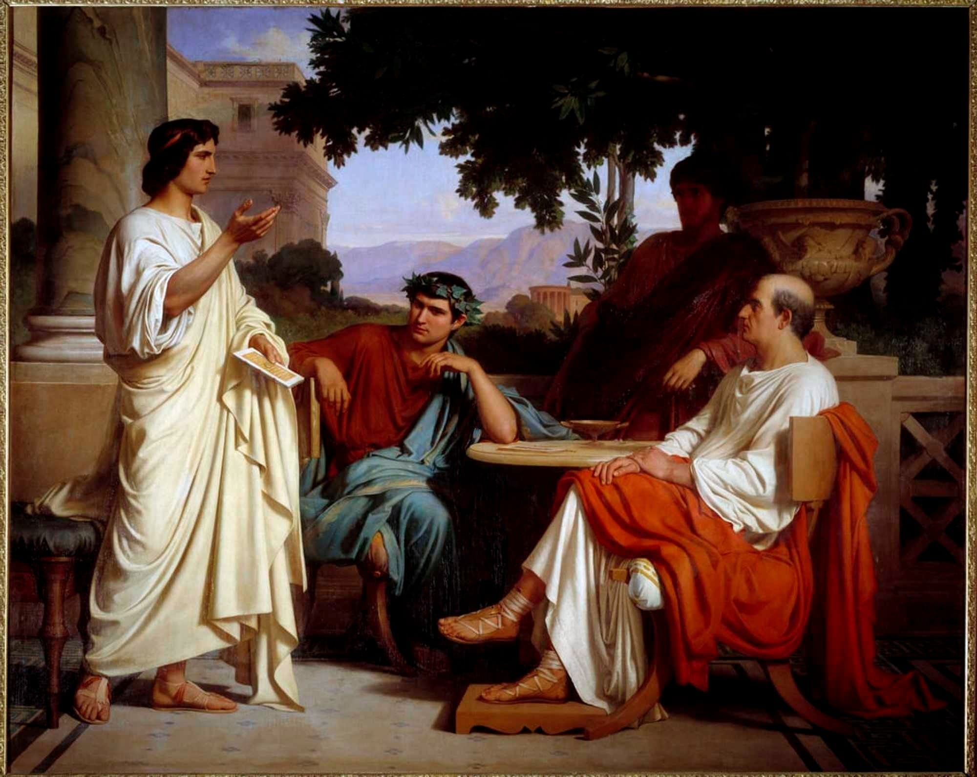 Charles Jalabert: Horace, Virgil and Varius at the house of Maecenas