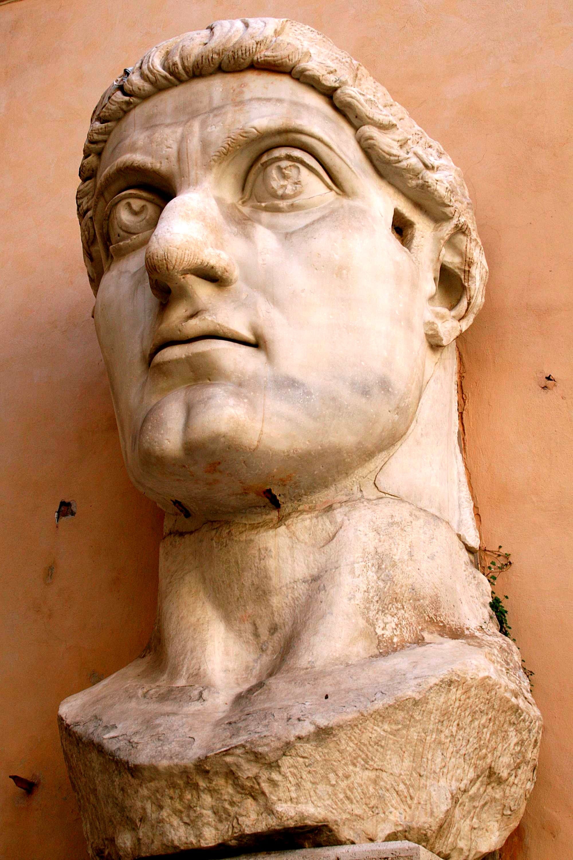 Head of the colossal statue of Constantine I, Musei Capitolini, Rome.
