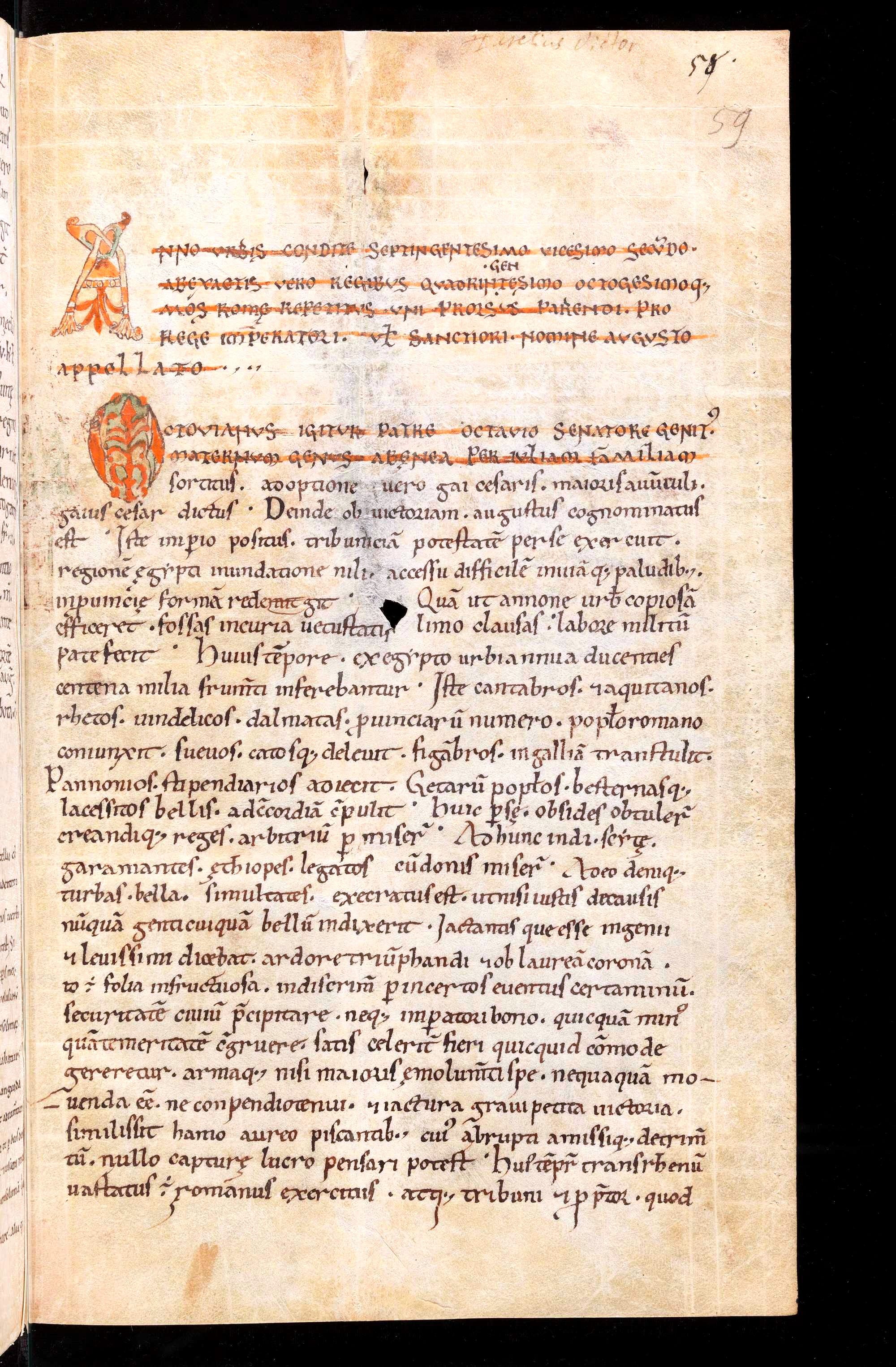Composite manuscript Ado Viennensis Chronicon, Aurelius Victor (Pseudo- Epitome de Caesaribus, Abbo Floriacensis De gestis Romanorum pontificum