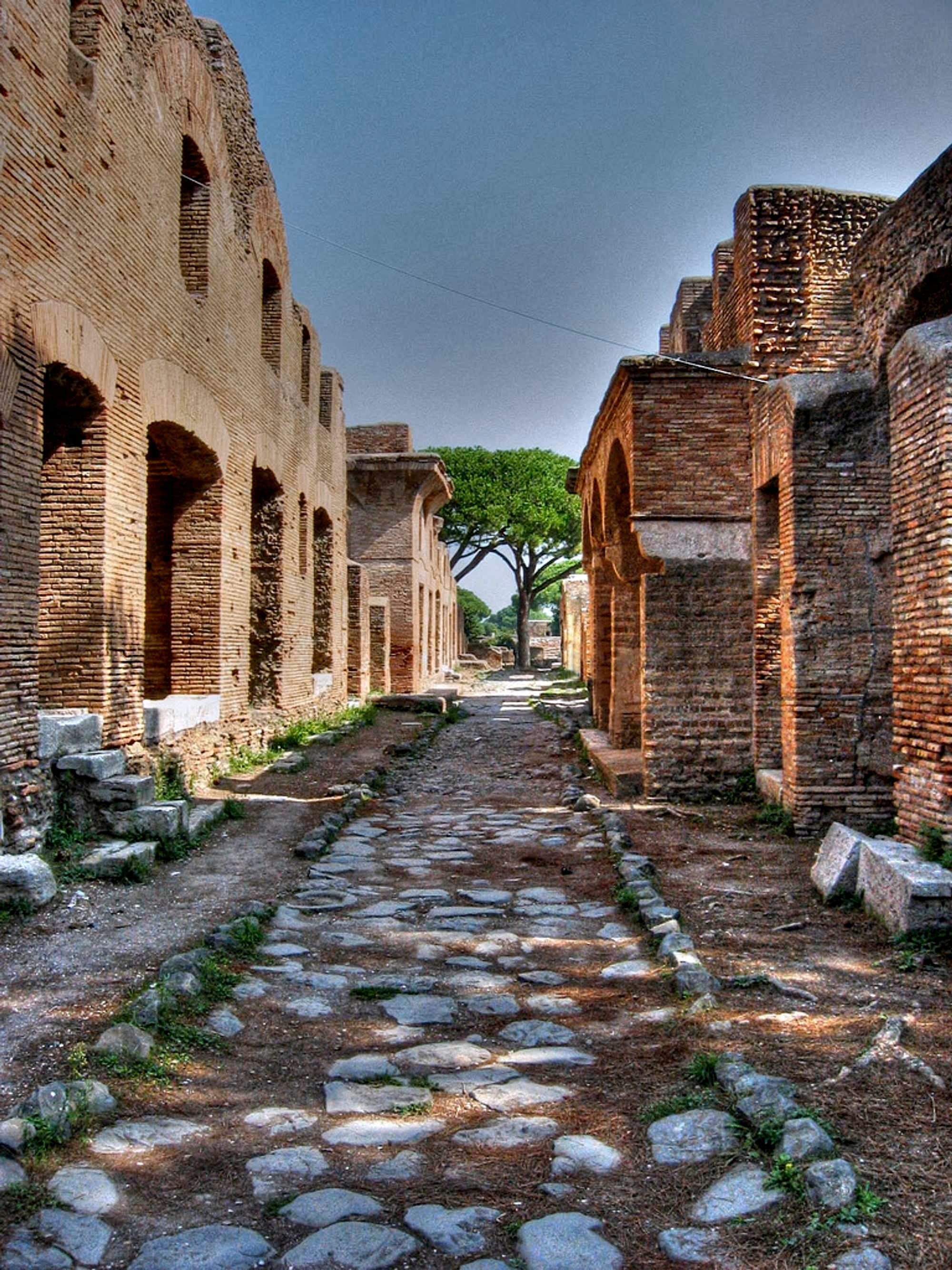  An insula (apartment building), dating from the early 2nd century AD in the Roman port town of Ostia Antica