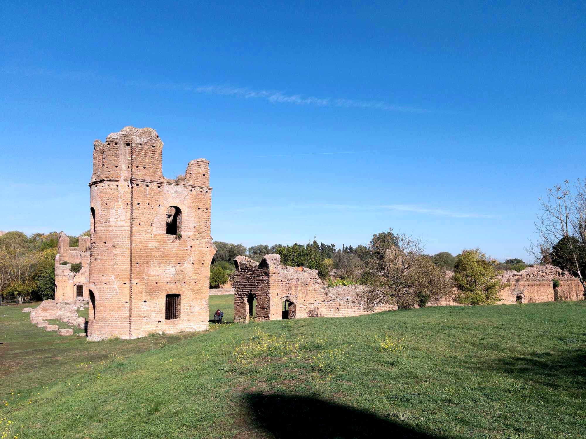 The Villa of Maxentius was built by the Roman emperor Maxentius in the 4th century along the Appian Way, and includes his palace, mausoleum, and a circus (race track for chariots).