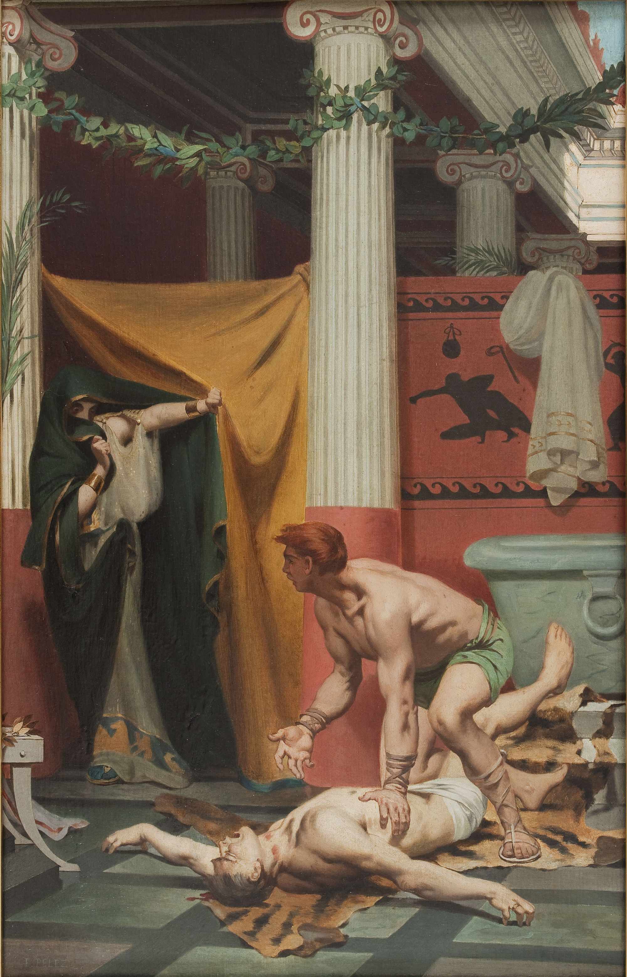 Fernand Pelez’s 1879 painting of Narcissus kneeling beside the fallen Commodus while Marcia watches from behind a curtain.