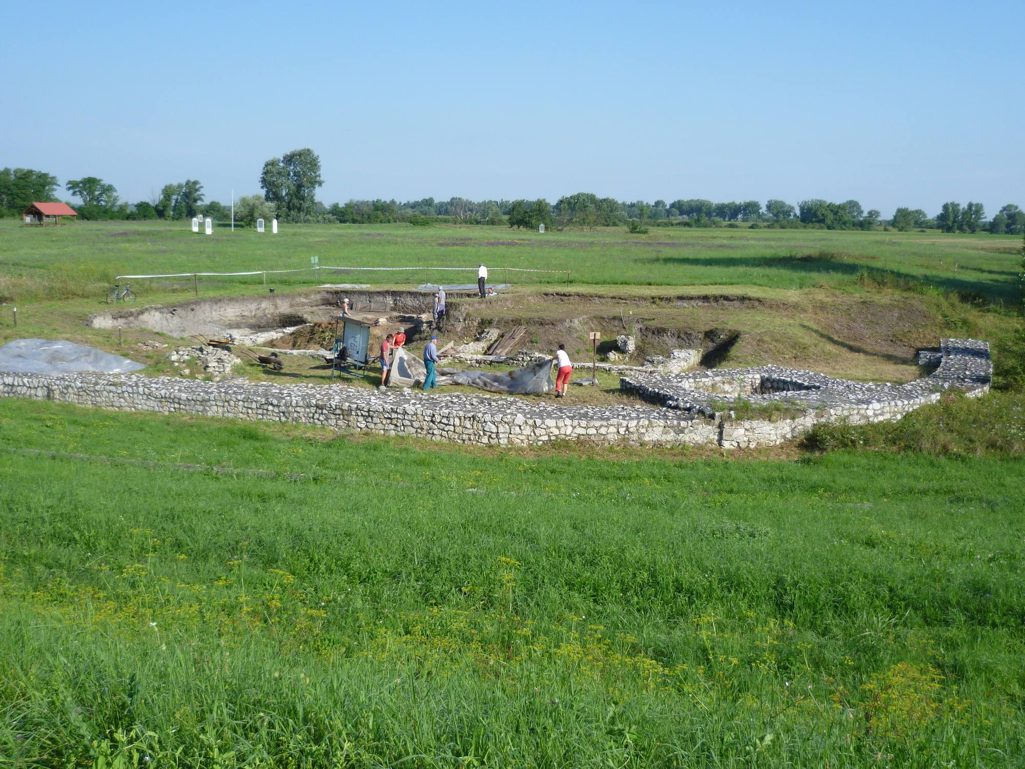 Visible remains of the Roman fort at Iža-Leányvár in Slovakia, a separate site from Šurany.