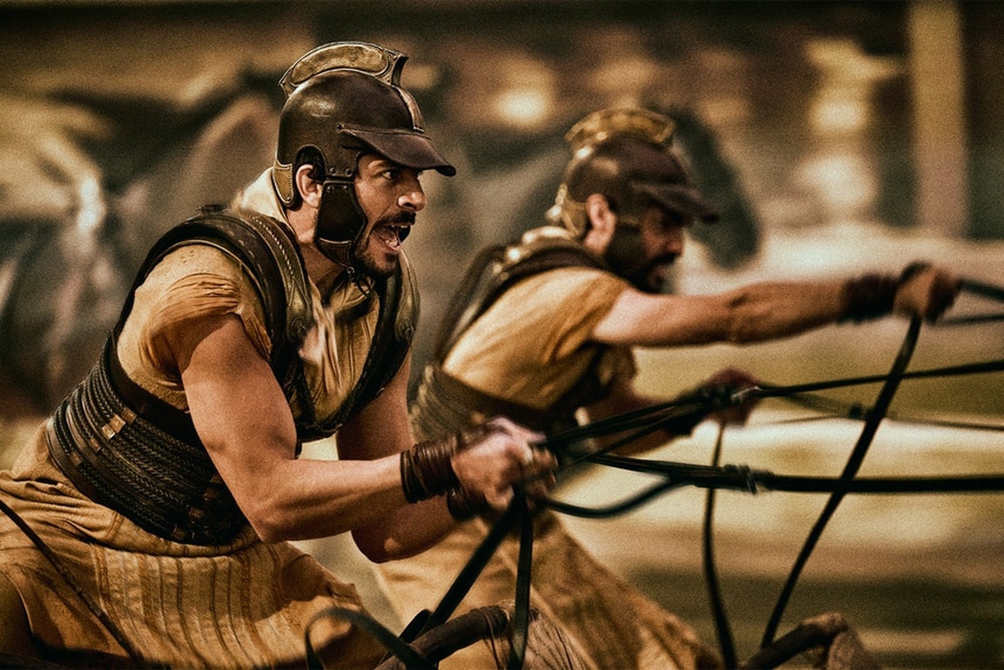Scorpus and Andria drive chariots in Those About to Die.
