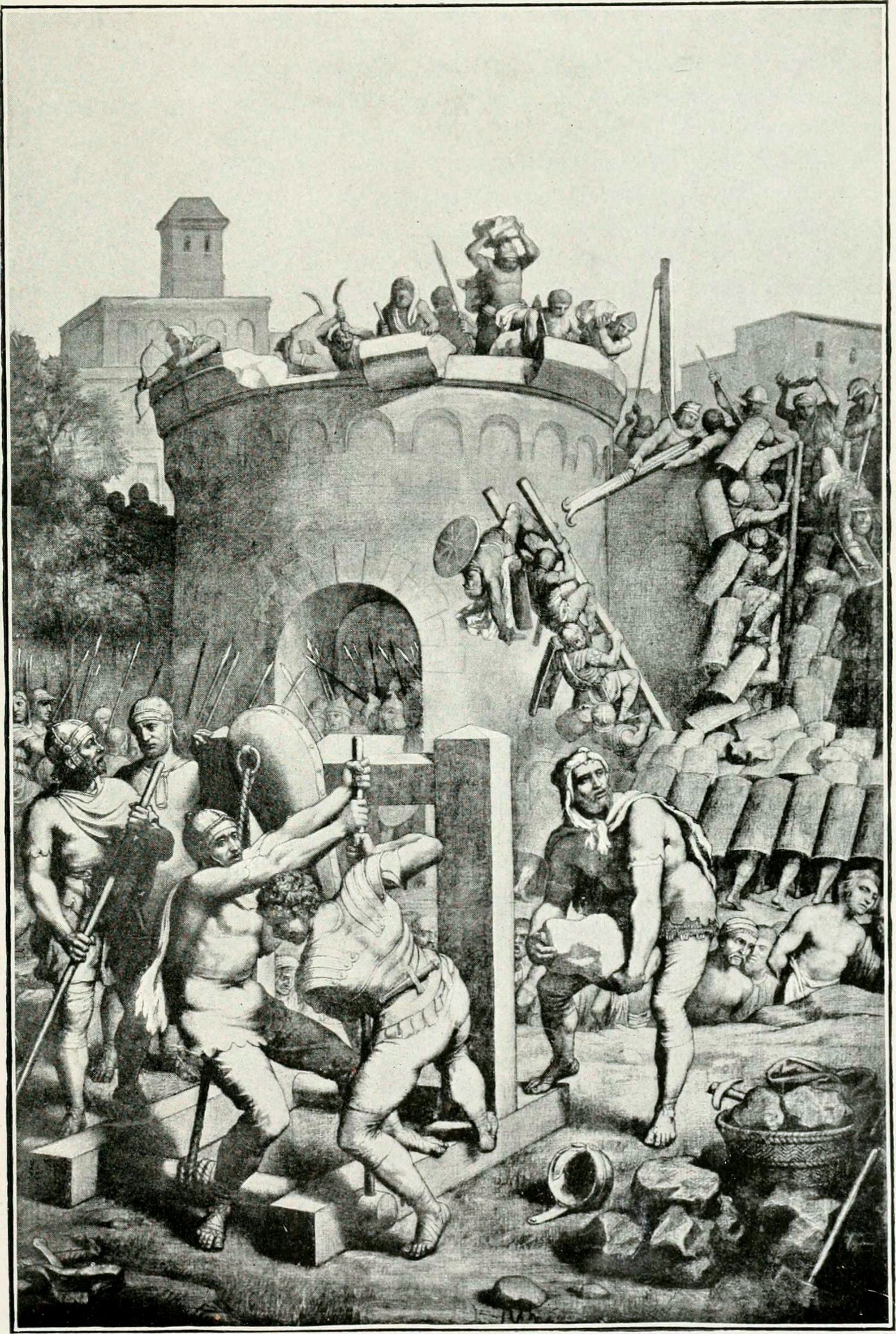 The destruction of Carthage in 146 BC, after the Roman capture of the city under Scipio Aemilianus. Nineteenth-century illustration.