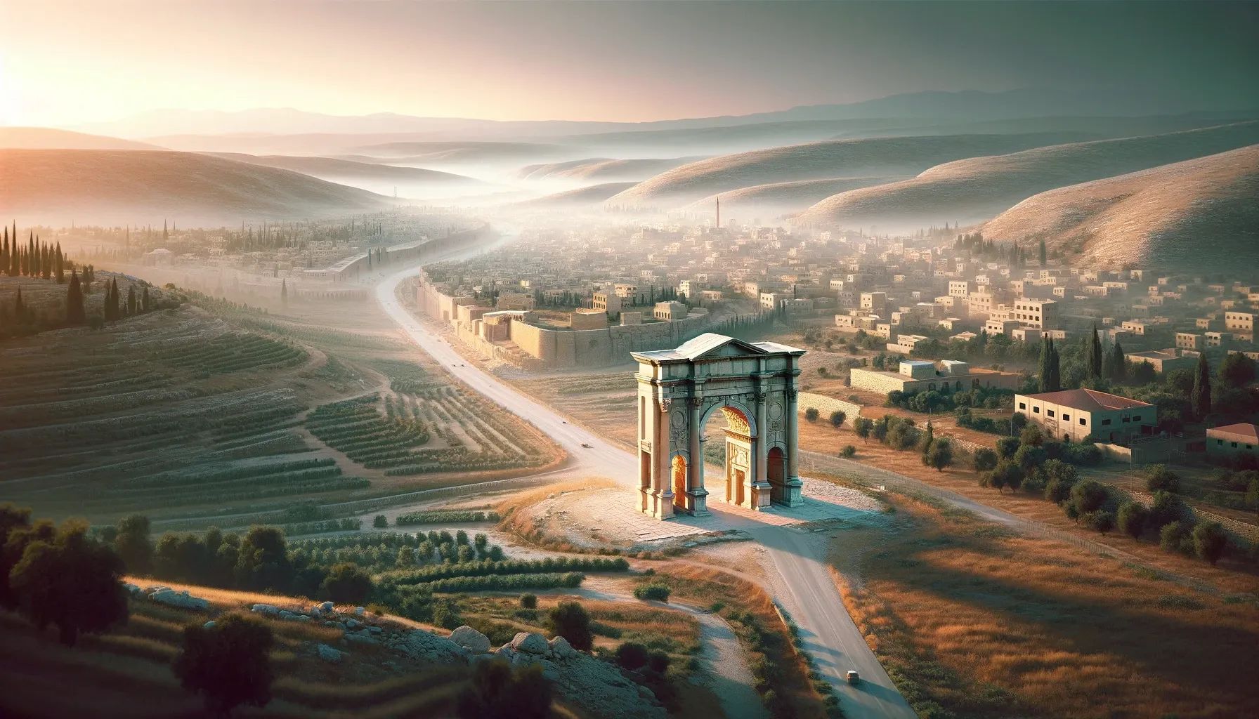 Hadrian's Arch of Triumph in Ancient Jerash. A gateway to the Past.