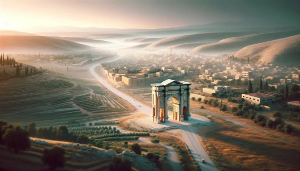 Hadrian's Arch of Triumph in Ancient Jerash. A gateway to the Past.