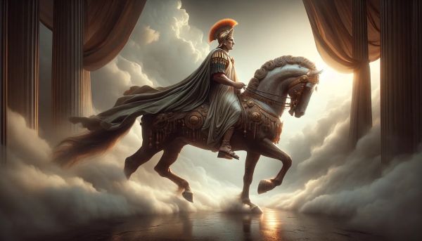 Caligula riding his favorite horse Incitatus