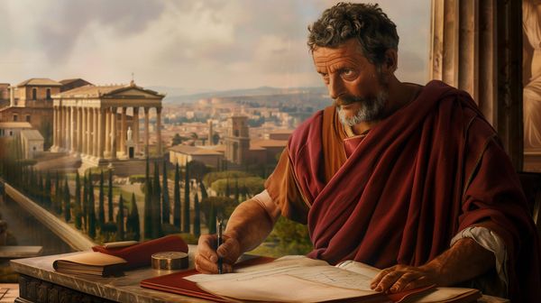 Pliny the Younger, composing one of his letters