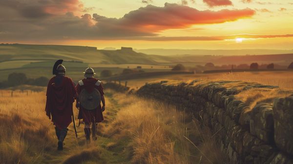 Roman soldiers leaving Britain. 