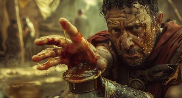 A Roman soldier after having consumed mad honey and feeling its effects