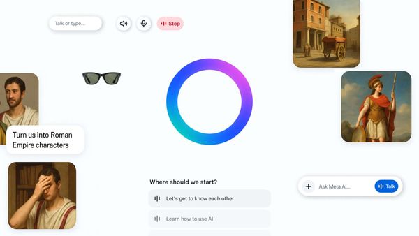 An illustration based on the official Meta AI App announcement, filled with Roman Empire Prompts
