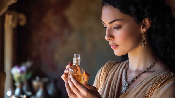 A possible representation of an Ancient Roman Donna, ready to wear her perfume