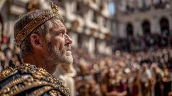 A possible representation of Emperor Aurelian during his Triumph in Ancient Rome