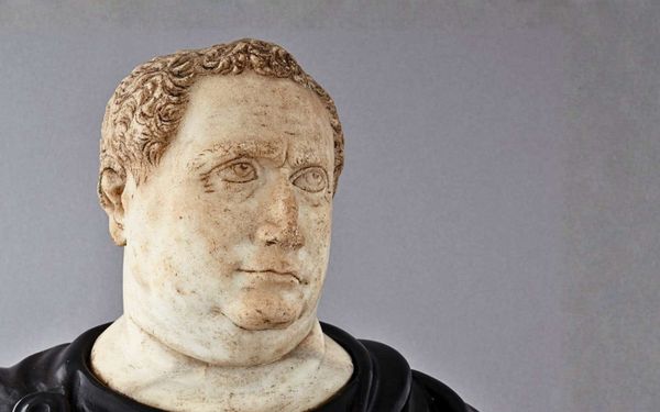 Portrait of known overweight Roman Emperor Vitellius