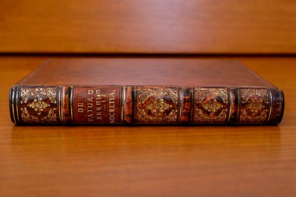 1683 copy of Lucretius' "De Natura Rerum". 