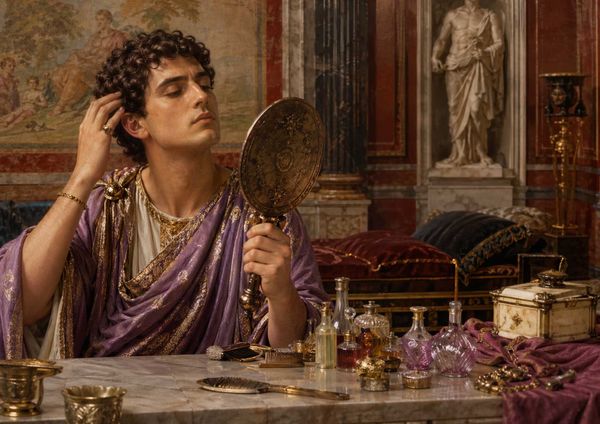 A possible representation of a Young Roman looking at himself in the mirror.