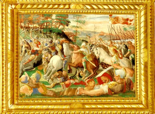  Castiglione del Lago-Umbria. Corgna palace. Fresco showing the Battle of Lake Trasimene by an unknown artist ( detail ).