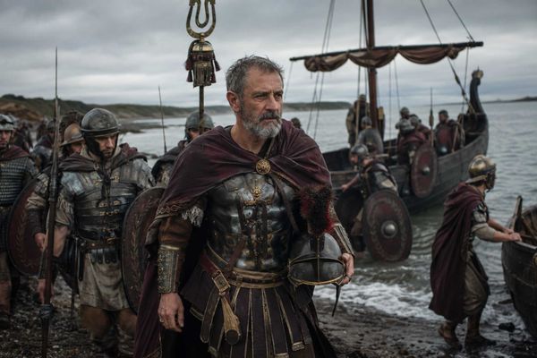 A possible representation of Theodosius The Elder arriving in Roman Britain.