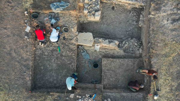 Top view of the excavation of the Roman-era kitchen in Sasamon