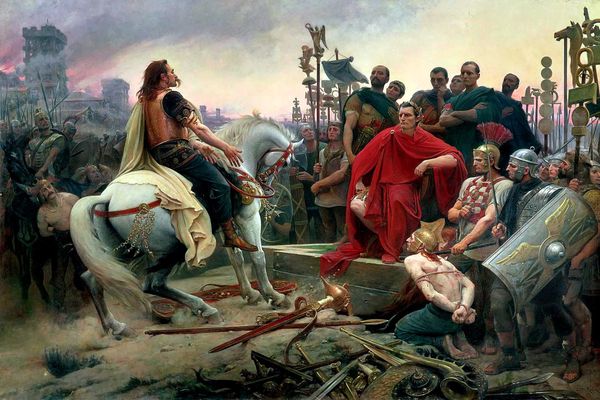 Lionel Royer - Vercingetorix Throwing down His Weapons at the feet of Julius Caesar