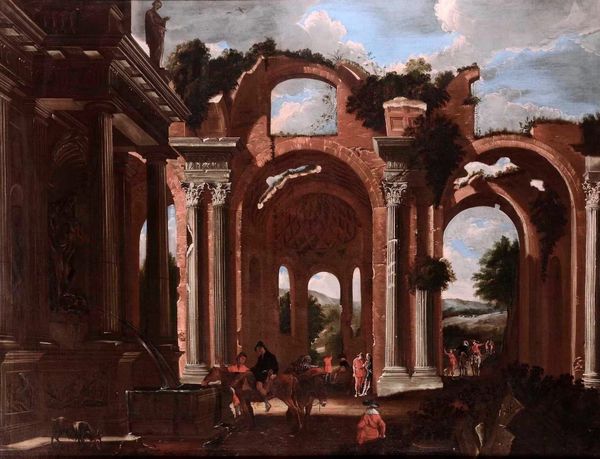 Viviano Codazzi and Domenico Gargiulo - Basilica of Constantine with travelers