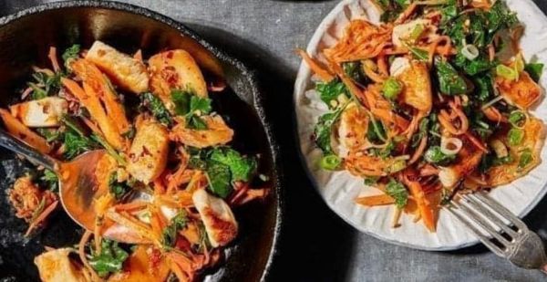 Chicken and Kimchi Kale Stir-fry