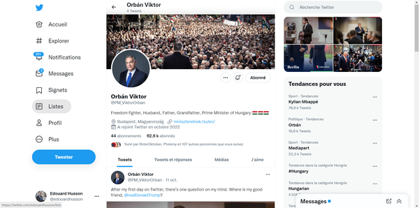 Viktor Orban a fait son entrée sur Twitter et confirme qu’il n’y a pas de liberté sans humour!