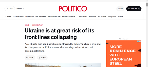 Effondrement militaire ukrainien? Quand l’Occident prend peur!