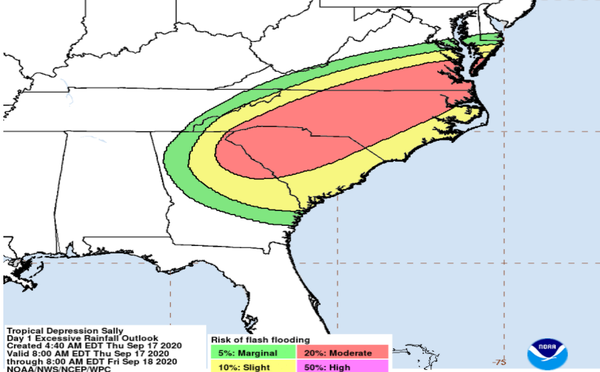 Excessive Rainfalls and Heavy Floods to Hit US Following Sally