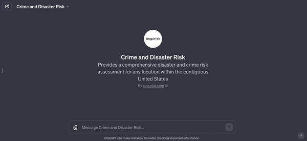 New GPT for Crime and Natural Disaster Risk on ChatGPT