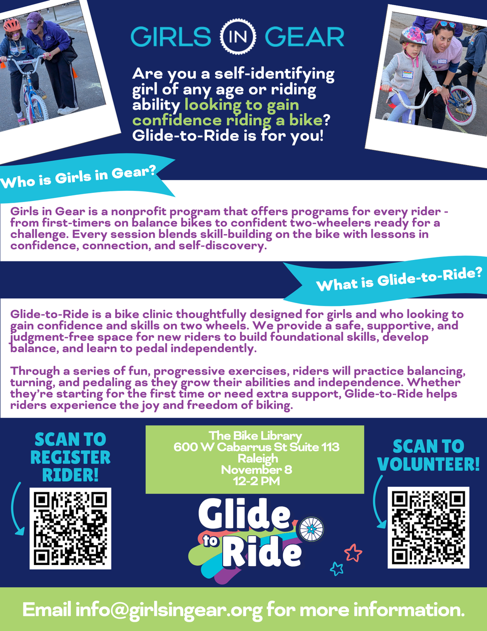 Volunteer Opportunity: Teach girls to ride with Girls In Gear!