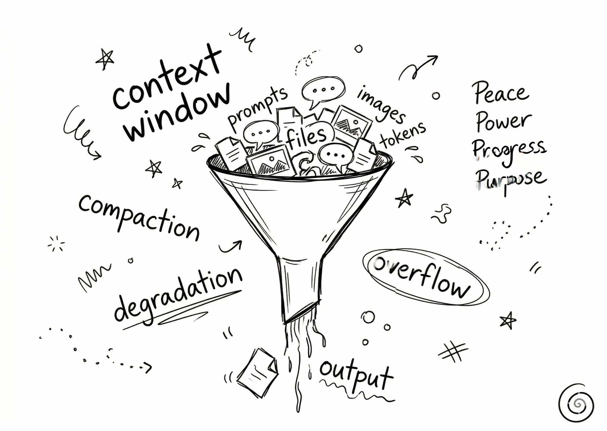 As the context window fills, output degrades.