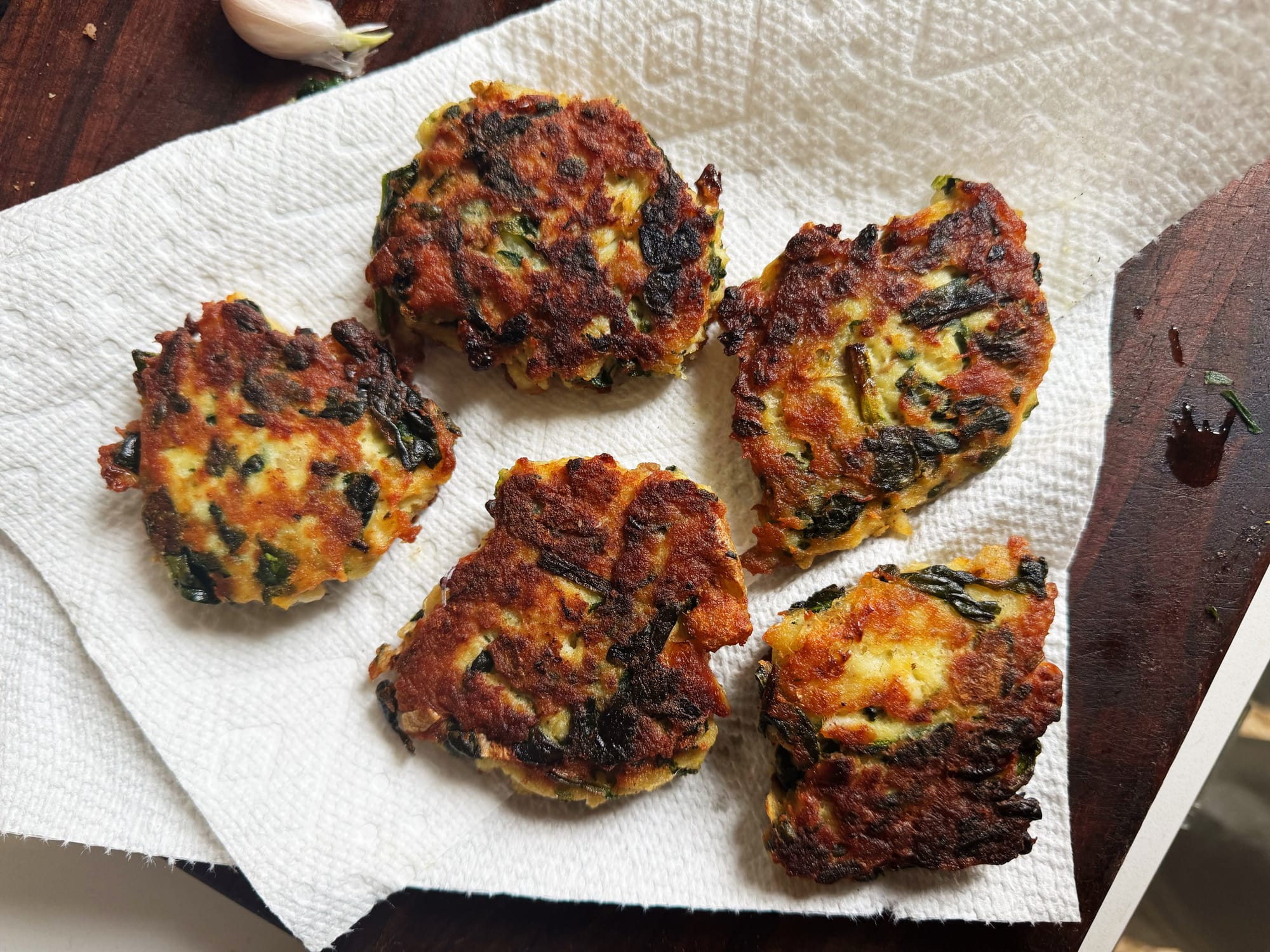 Fish Cakes with Beans and Greens