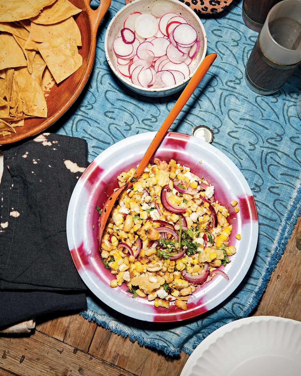 Grilled Corn Salad with Fresh Cheese and Corn Nuts