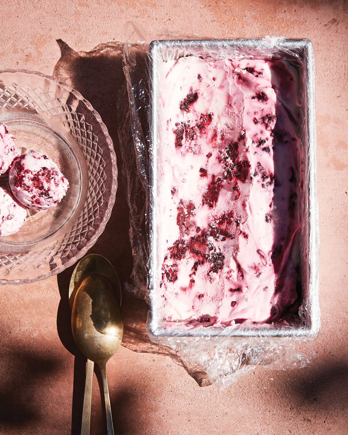 Frozen Blackberries and Labne with Honey