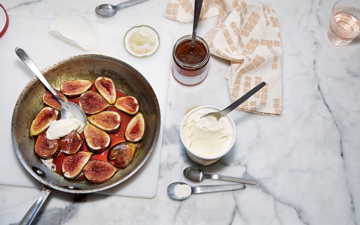 Caramelized Honey with Figs and Ice Cream