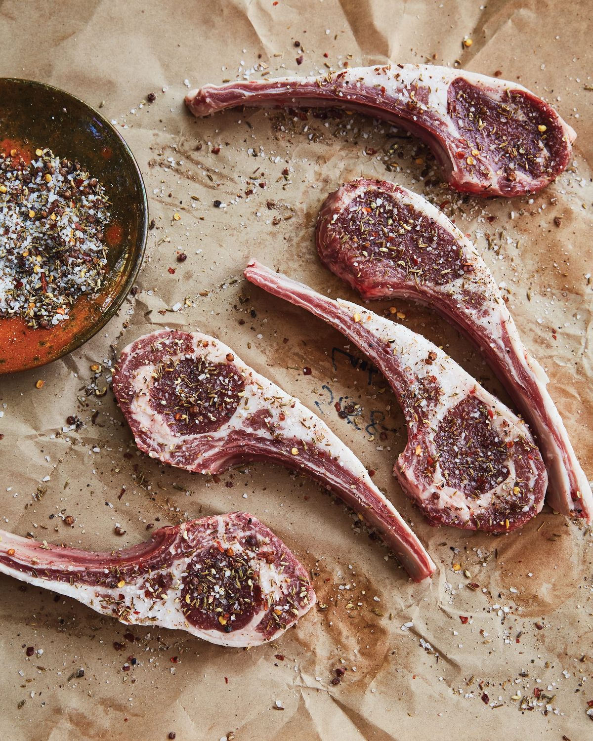 Cumin Lamb Chops with Charred Scallions and Peanuts
